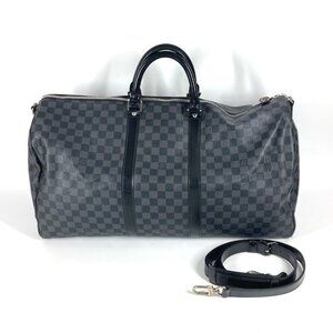 LOUIS VUITTON N41413 Damier Graphite KeepallBandouliere55 2WAY Travel Duffle Bag